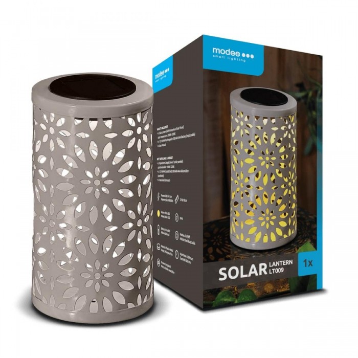 Modee Lighting LED Ηλιακό Φαναράκι Γκρι LT009 (H18xD10cm) Modee Lighting LED Ηλιακό Φαναράκι Γκρι LT009 (H18xD10cm)
