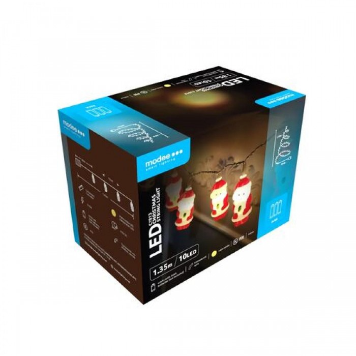 Modee Χριστουγεννιάτικα Φωτάκια LED Μπαταρίας (10LED/1.35m/15cm) Θερμό Λευκό Modee Χριστουγεννιάτικα Φωτάκια LED Μπαταρίας (10LED/1.35m/15cm) Θερμό Λευκό