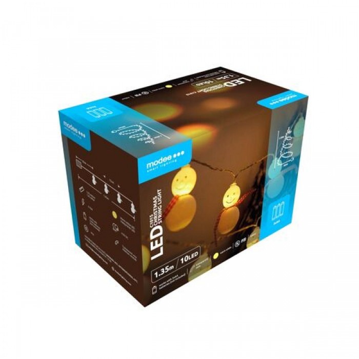 Modee Χριστουγεννιάτικα Φωτάκια LED Μπαταρίας (10LED/1,35m/15cm) Θερμό Λευκό Modee Χριστουγεννιάτικα Φωτάκια LED Μπαταρίας (10LED/1,35m/15cm) Θερμό Λευκό