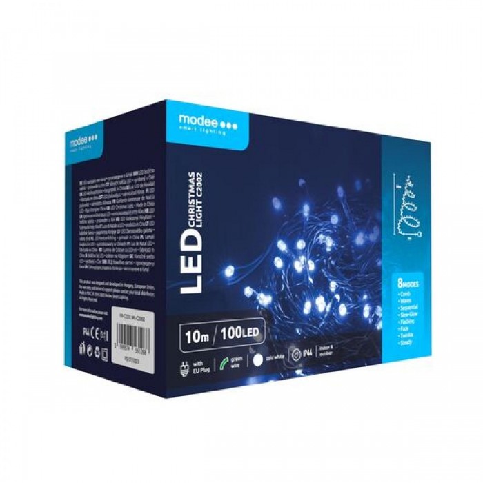 Modee Lighting Χριστουγεννιάτικα Φωτάκια LED με Τροφοδοτικό (100LED/10m/10cm) Ψυχρό Modee Lighting Χριστουγεννιάτικα Φωτάκια LED με Τροφοδοτικό (100LED/10m/10cm) Ψυχρό