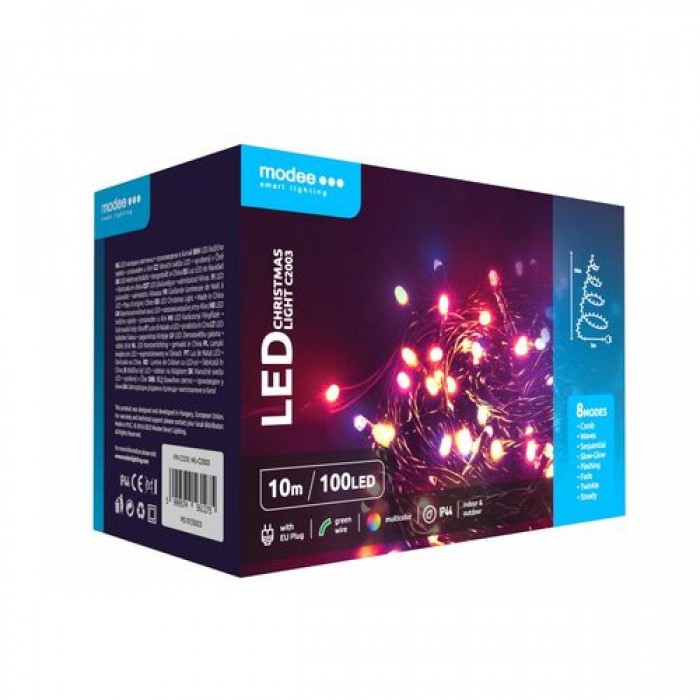 Modee Lighting Χριστουγεννιάτικα Λαμπάκια LED με Τροφοδοτικό (100LED/10m/10cm) Πολύχρωμα Modee Lighting Χριστουγεννιάτικα Λαμπάκια LED με Τροφοδοτικό (100LED/10m/10cm) Πολύχρωμα