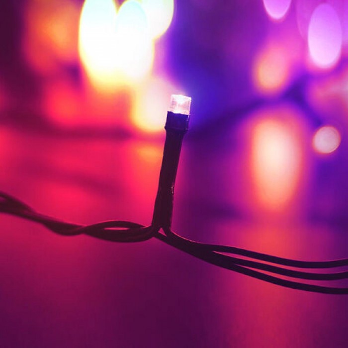 Modee Lighting Χριστουγεννιάτικα Λαμπάκια LED με Τροφοδοτικό (100LED/10m/10cm) Πολύχρωμα