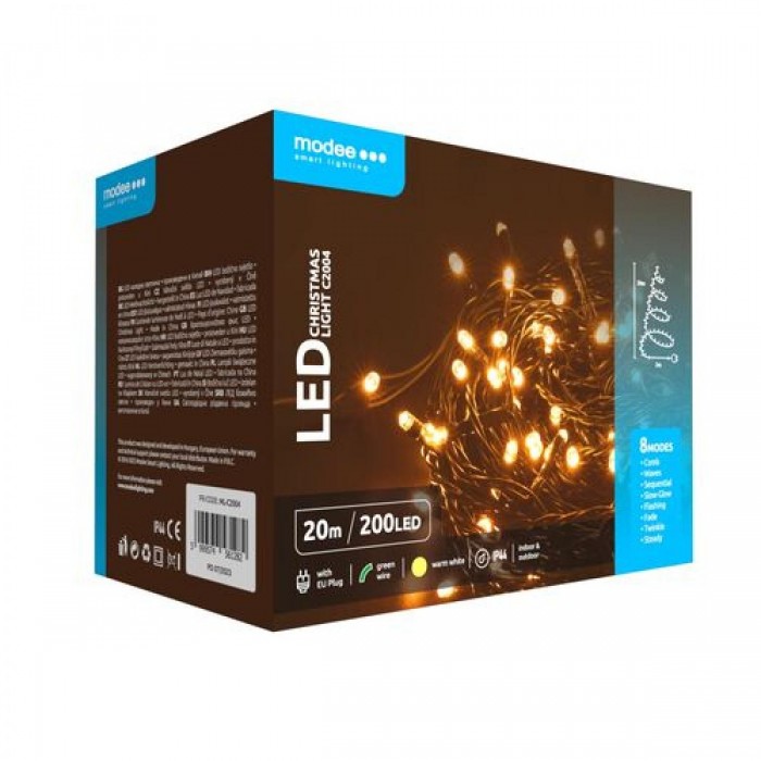 Modee Lighting Χριστουγεννιάτικα Λαμπάκια LED με Τροφοδοτικό (200LED/20m/10cm) Θερμό Modee Lighting Χριστουγεννιάτικα Λαμπάκια LED με Τροφοδοτικό (200LED/20m/10cm) Θερμό