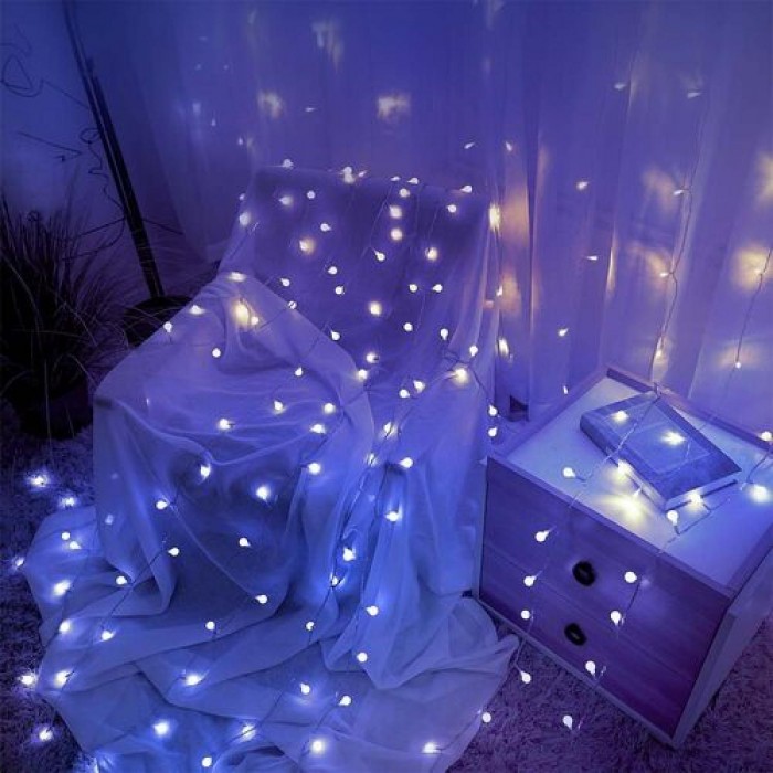 Modee Lighting Χριστουγεννιάτικα Λαμπάκια LED Τύπου Berry με Τροφοδοτικό (100LED/10m/10cm) Ψυχρό Λευκό
