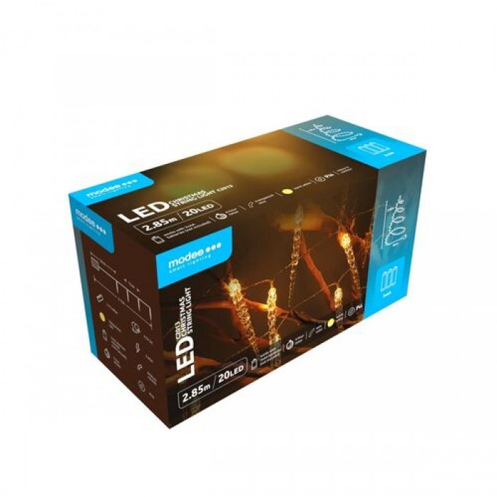 Modee Χριστουγεννιάτικα Φωτάκια LED (20LED/2.85m/15cm) Θερμό Λευκό Modee Χριστουγεννιάτικα Φωτάκια LED (20LED/2.85m/15cm) Θερμό Λευκό