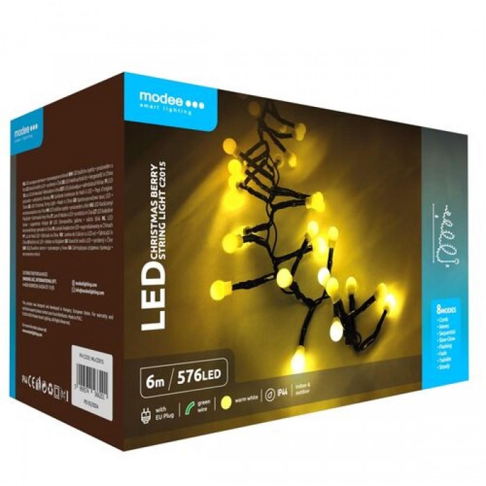 Modee Χριστουγεννιάτικα Φωτάκια LED Τύπου Berry με Τροφοδοτικό (576LED/6m) Θερμό Λευκό Modee Χριστουγεννιάτικα Φωτάκια LED Τύπου Berry με Τροφοδοτικό (576LED/6m) Θερμό Λευκό