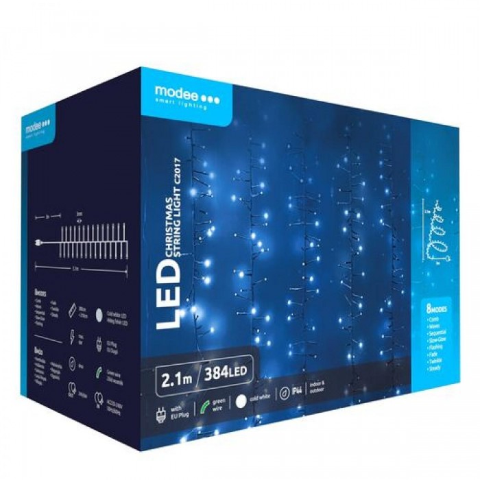 Modee Χριστουγεννιάτικα Φωτάκια LED με Τροφοδοτικό (384LED/2.1m) Ψυχρό Λευκό Modee Χριστουγεννιάτικα Φωτάκια LED με Τροφοδοτικό (384LED/2.1m) Ψυχρό Λευκό