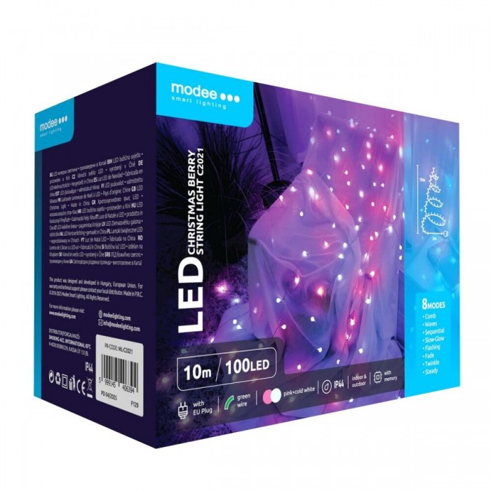 Modee Christmas LED Λαμπάκια Τύπου Berry με Βύσμα (100LED/10m/10cm) Ροζ & Ψυχρό Modee Christmas LED Λαμπάκια Τύπου Berry με Βύσμα (100LED/10m/10cm) Ροζ & Ψυχρό
