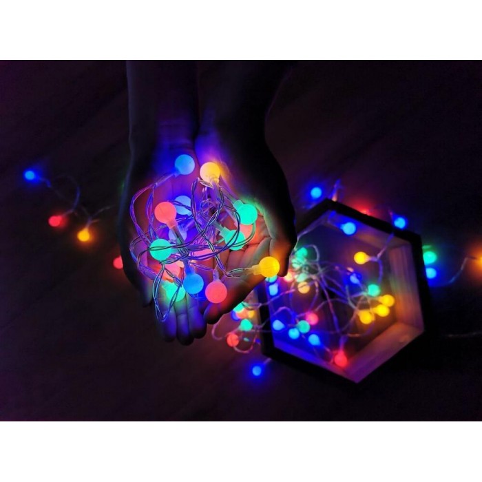 Modee Lighting Χριστουγεννιάτικα Λαμπάκια LED Τύπου Berry με Βύσμα (100LED/10m/10cm) Πολύχρωμα