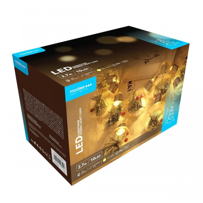 Modee Χριστουγεννιάτικα Φωτάκια LED με Βύσμα (10LED/300cm/30cm) Θερμό Λευκό Modee Χριστουγεννιάτικα Φωτάκια LED με Βύσμα (10LED/300cm/30cm) Θερμό Λευκό