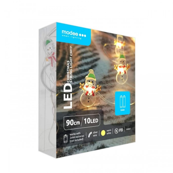 Modee Χριστουγεννιάτικα Φωτάκια LED με Μπαταρία (10LED/120cm/10cm) Θερμό Λευκό Modee Χριστουγεννιάτικα Φωτάκια LED με Μπαταρία (10LED/120cm/10cm) Θερμό Λευκό