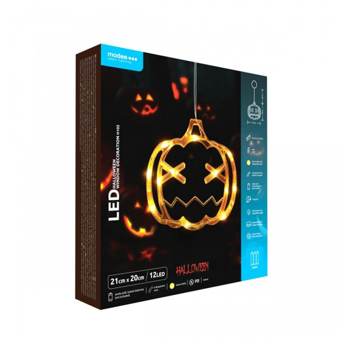 Διακοσμητικό Παραθύρου Modee Halloween LED Jack-o'-Lantern (Υ21x20mm) Διακοσμητικό Παραθύρου Modee Halloween LED Jack-o'-Lantern (Υ21x20mm)