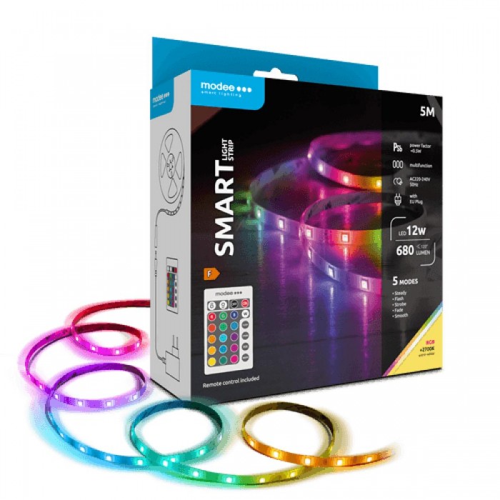 Modee Smart Ταινία LED 12W IP20 2700K & RGB 680lm με Τηλεχειριστήριο 5m Modee Smart Ταινία LED 12W IP20 2700K & RGB 680lm με Τηλεχειριστήριο 5m