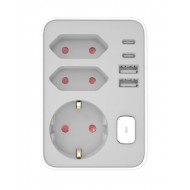 Technik Professional Πρίζα Επέκτασης 3 Θέσεων + 2 x USB-C + 2 x USB-A + Διακόπτης