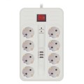 Technik Πολύπριζο 8 Θέσεων (1,5mm2) με Διακόπτη & 3 Θύρες USB 16A με Προστασία Υπέρτασης 1.5m Technik Πολύπριζο 8 Θέσεων (1,5mm2) με Διακόπτη & 3 Θύρες USB 16A με Προστασία Υπέρτασης 1.5m