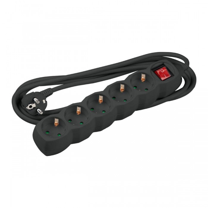 Technik Πολύπριζο 5 Θέσεων με Διακόπτη & 1.5 mm² Καλώδιο Χαλκού 16A Μαύρο 3m Technik Πολύπριζο 5 Θέσεων με Διακόπτη & 1.5 mm² Καλώδιο Χαλκού 16A Μαύρο 3m