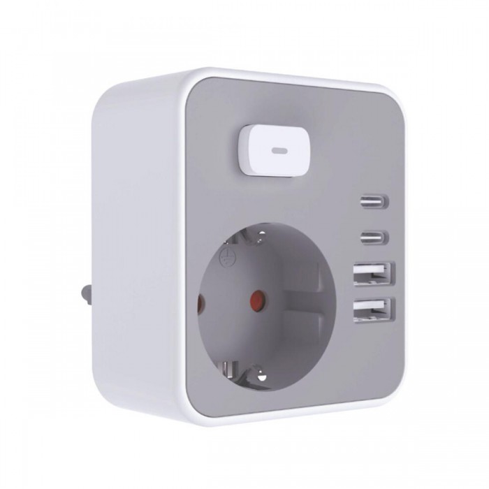 Technik Professional Πρίζα Επέκτασης με Διακόπτη 1 Θέσης  2xUSB-C & 2xUSB-A