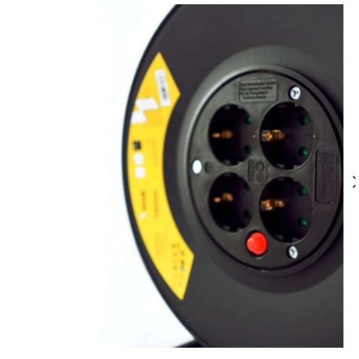 Technik Professional Στροφείο 4 Θέσεων 25m 1,5mm2 Μαύρο Technik Professional Στροφείο 4 Θέσεων 25m 1,5mm2 Μαύρο