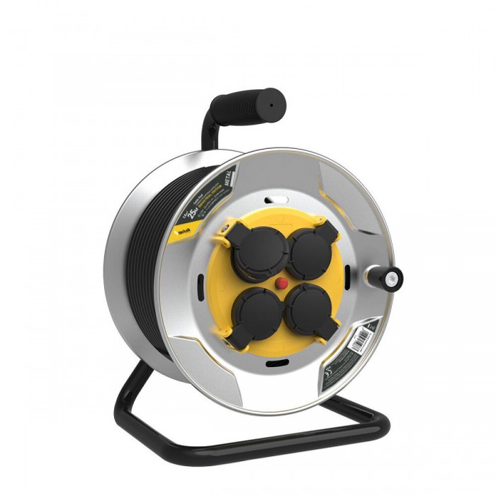 Technik Στροφείο 4 Θέσεων 1,5mm2 (IP44) 16A Ατσάλινο 25m Technik Στροφείο 4 Θέσεων 1,5mm2 (IP44) 16A Ατσάλινο 25m