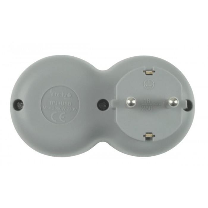 Technik Professional Πρίζα 1 Θέση + 2 USB-A 16A