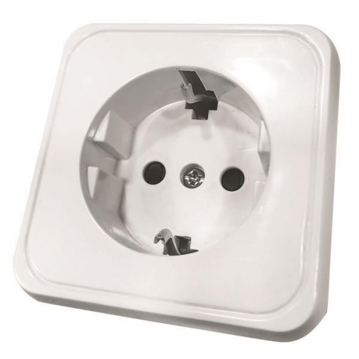 Eurolamp επίτοιχη πρίζα μονή Eurolamp επίτοιχη πρίζα μονή