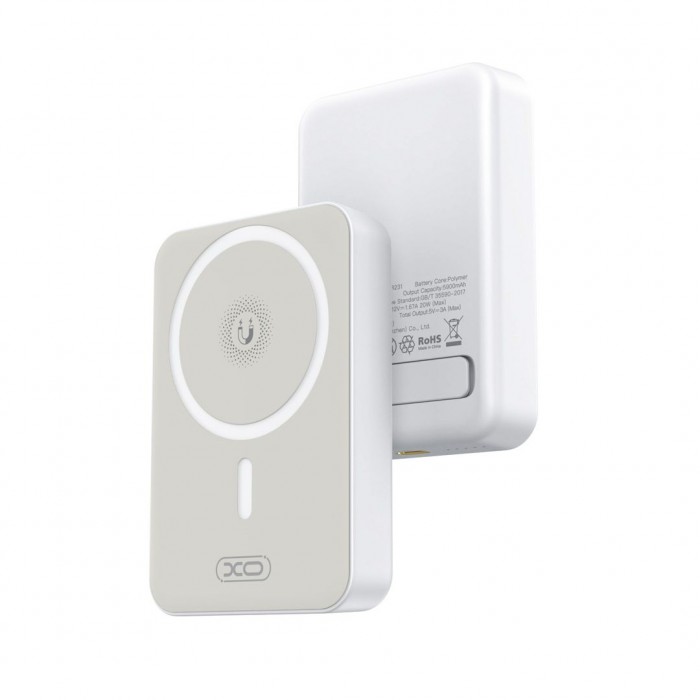 Μαγνητικό powerbank ασύρματης φόρτισης 15W + PD20W γρήγορης φόρτισης 10000mAh Λευκό