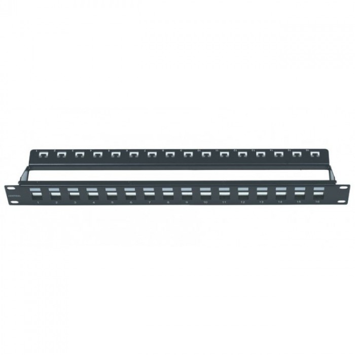 Patch Panel 1U Κενό 16 Θέσεων Keystone 01-60-669/C-N CENTRAL