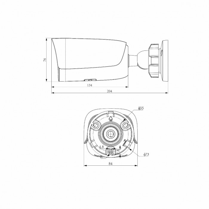 4MP Fixed Polar Day Bullet Camera Spec:W/E/Y/M/S/4mm