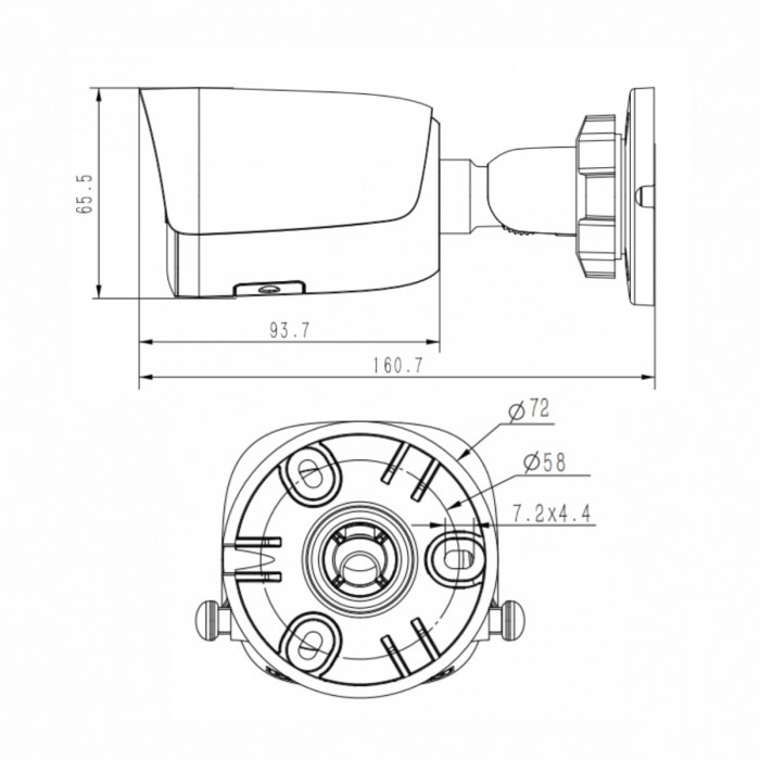 4MP Fixed Starlight IR Bullet Camera Spec:I5W/E/Y/M/2.8mm Μαύρο