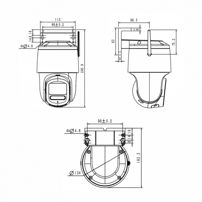3MP Dual Light EW PT Spec: I5W / C /WiFi / 4mm