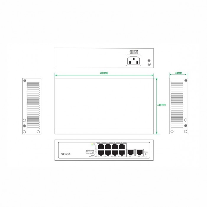POE SWITCH 8CH Spec:F/0820/AT/90