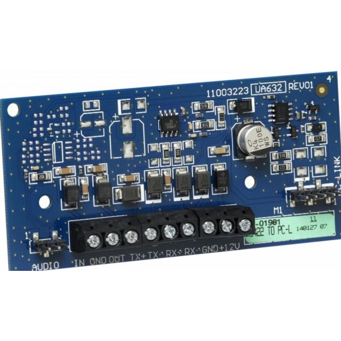 DSC - PCL-422 Πλακέτα διασύνδεσης του πίνακα με τη μονάδα Επικοινωνίας για τοποθέτηση της πλακέτας επικοινωνίας σε απόσταση απο τον πίνακα συναγερμού .