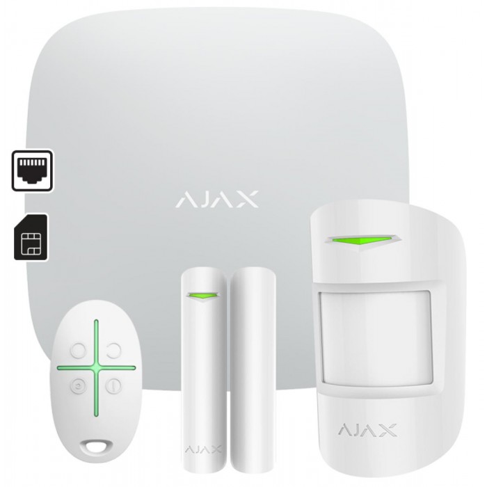 AJAX - STARTER KIT WHITE Σετ κεντρικής μονάδας IP & Sim, σε λευκό χρώμα. AJAX - STARTER KIT WHITE Σετ κεντρικής μονάδας IP & Sim, σε λευκό χρώμα.