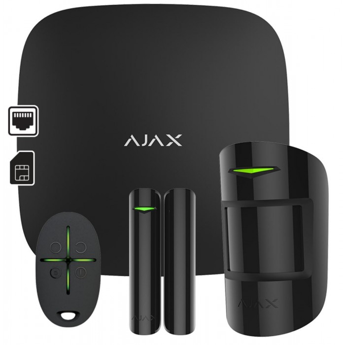 AJAX - STARTER KIT BLACK Σετ κεντρικής μονάδας IP & Sim, σε μαύρο χρώμα. AJAX - STARTER KIT BLACK Σετ κεντρικής μονάδας IP & Sim, σε μαύρο χρώμα.