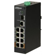 DAHUA - PFS3110-8ET-96-V2 Switch με 8 θύρες PoE, 1 θύρα uplink 1000Mbps και 1 θύρα SFP. Τροφοδοσία 96W. (Unmanaged, Hardened)