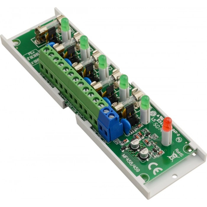 PULSAR - AWZ536 Aσφαλειοθήκη 5 θέσεων (LB5/5×0,5A/2,5/AW), με έξοδο βραχυκυκλώματος.