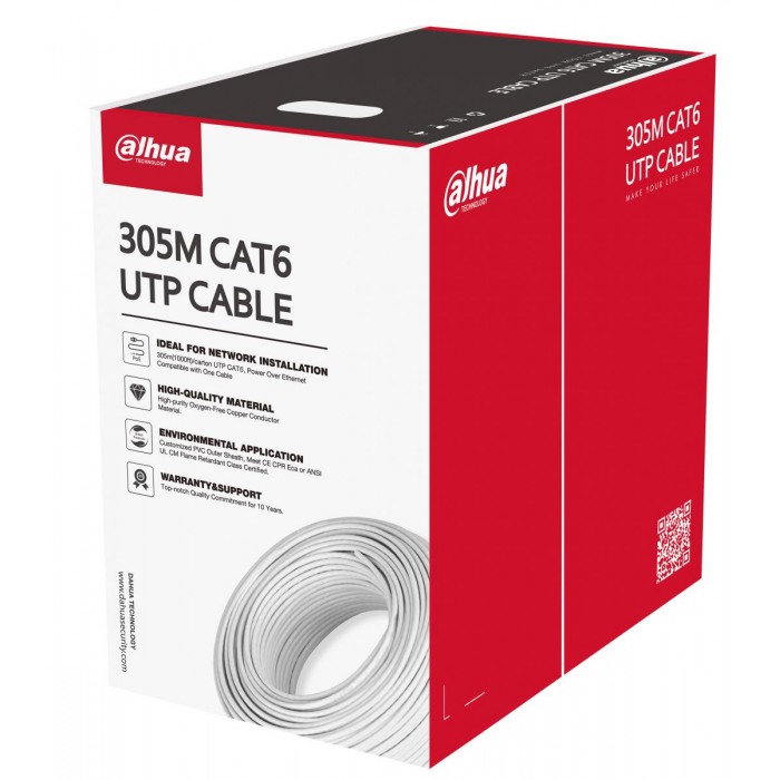DAHUA - PFM920I-6UN-C Καλώδιο UTP Cat6 , 305 μέτρων, λευκού χρώματος. DAHUA - PFM920I-6UN-C Καλώδιο UTP Cat6 , 305 μέτρων, λευκού χρώματος.