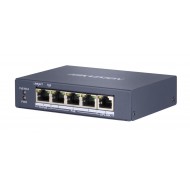 HIKVISION - DS-3E0505HP-E Hi-PoE Switch με 4 θύρες PoE Gigabit, 3 θύρες PoE Gigabit, 1 θύρα Uplink Gigabit και λειτουργία Watchdog.