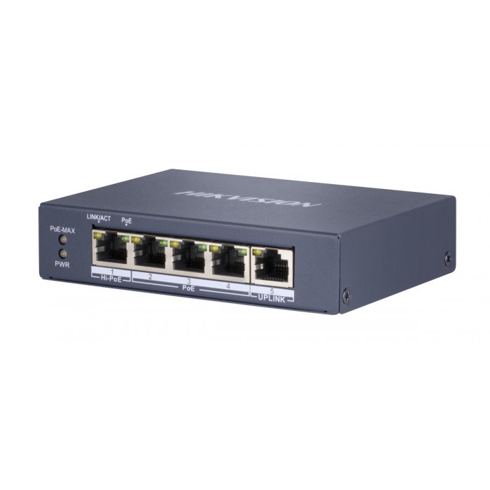 HIKVISION - DS-3E0505HP-E Hi-PoE Switch με 4 θύρες PoE Gigabit, 3 θύρες PoE Gigabit, 1 θύρα Uplink Gigabit και λειτουργία Watchdog. HIKVISION - DS-3E0505HP-E Hi-PoE Switch με 4 θύρες PoE Gigabit, 3 θύρες PoE Gigabit, 1 θύρα Uplink Gigabit και λειτουργία Watchdog.