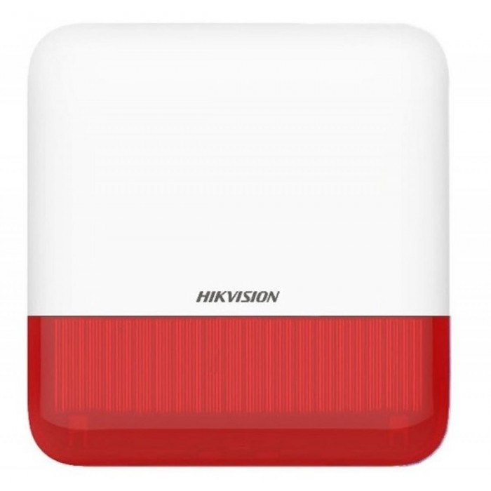 HIKVISION - DS-PS1-E-WE Red Ασύρματη εξωτερική σειρήνα κόκκινου χρώματος.