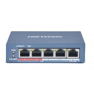 HIKVISION - DS-3E0105P-E(B) PoE Switch με 4 θύρες PoE και 1 θύρα Uplink.