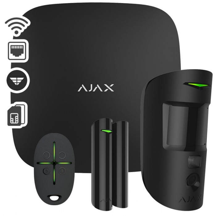 AJAX - STARTER KIT CAM PLUS BLACK Σετ κεντρικής μονάδας με Dual Μicro SIM (2G/3G/LTE), Ethernet και Wifi. AJAX - STARTER KIT CAM PLUS BLACK Σετ κεντρικής μονάδας με Dual Μicro SIM (2G/3G/LTE), Ethernet και Wifi.