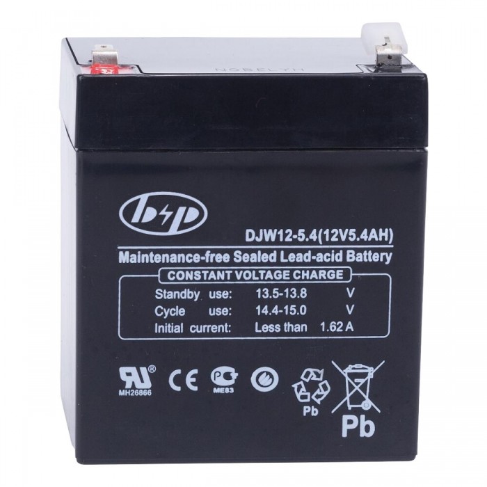 B&P - BATTERY 12V 5.4AH Επαναφορτιζόμενη μπαταρία μολύβδου 12V / 5,4Ah.
