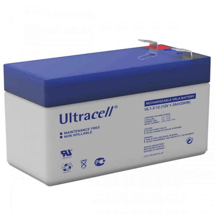 ULTRACELL - BATTERY 12V 1.3AH Επαναφορτιζόμενη μπαταρία μολύβδου 12V / 1.3Ah. ULTRACELL - BATTERY 12V 1.3AH Επαναφορτιζόμενη μπαταρία μολύβδου 12V / 1.3Ah.