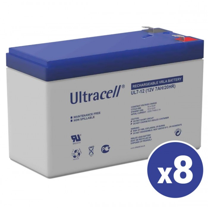 ULTRACELL - 8άδα Μπαταρίες 12V 7Ah Πακέτο 8 τεμαχιών. Επαναφορτιζόμενη μπαταρία μολύβδου 12V / 7Ah. ULTRACELL - 8άδα Μπαταρίες 12V 7Ah Πακέτο 8 τεμαχιών. Επαναφορτιζόμενη μπαταρία μολύβδου 12V / 7Ah.