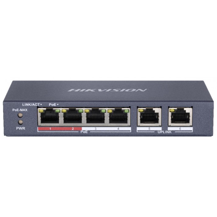 HIKVISION - DS-3E0106P-E/M PoE Switch με 4 θύρες PoE και 2 θύρες Uplink. HIKVISION - DS-3E0106P-E/M PoE Switch με 4 θύρες PoE και 2 θύρες Uplink.