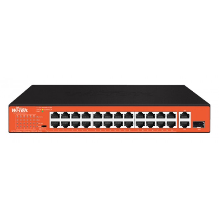 WI-TEK - WI-PS526GH Rackmount Switch με 24 θύρες PoE (250 μέτρα), 1 θύρα uplink και 1 θύρα Combo SFP. Λειτουργία VLAN. Τροφοδοσία 200W. WI-TEK - WI-PS526GH Rackmount Switch με 24 θύρες PoE (250 μέτρα), 1 θύρα uplink και 1 θύρα Combo SFP. Λειτουργία VLAN. Τροφοδοσία 200W.