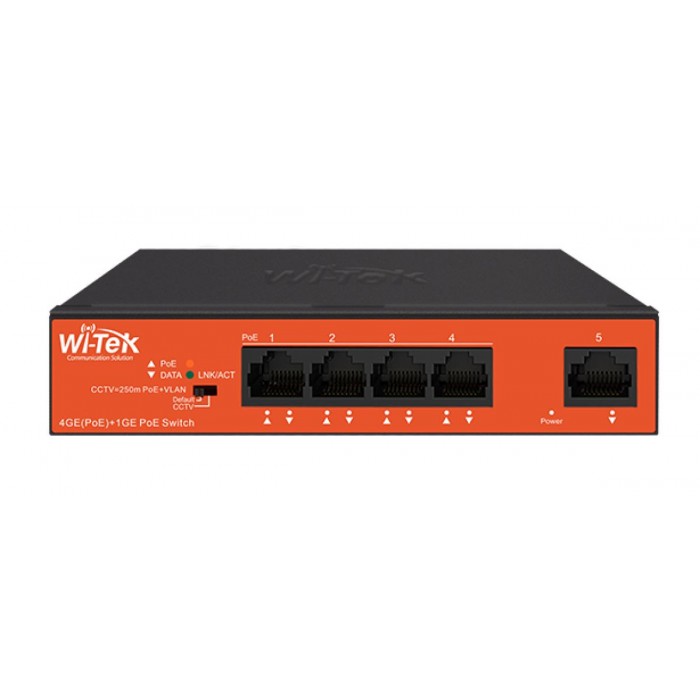 WI-TEK - WI-PS305GH Gigabit Switch με 4 θύρες PoE (250 μέτρα) και 1 θύρα uplink. Λειτουργία VLAN. Τροφοδοσία 45W. WI-TEK - WI-PS305GH Gigabit Switch με 4 θύρες PoE (250 μέτρα) και 1 θύρα uplink. Λειτουργία VLAN. Τροφοδοσία 45W.