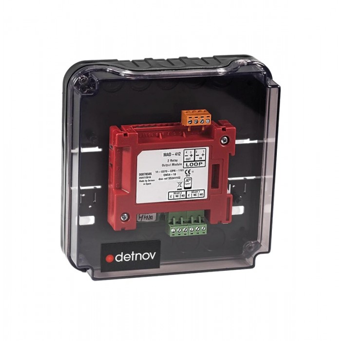 DETNOV - BOX-ONE Διαφανές κουτί εγκατάστασης για 1 διευθυνσιοδοτούμενο module της σειράς MAD-400 της Detnov. DETNOV - BOX-ONE Διαφανές κουτί εγκατάστασης για 1 διευθυνσιοδοτούμενο module της σειράς MAD-400 της Detnov.