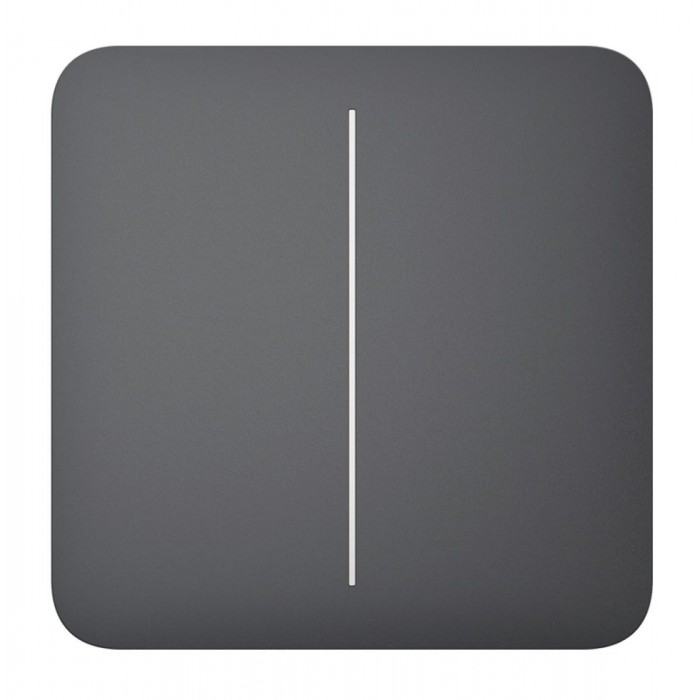 AJAX - SOLO BUTTON (2-GANG) GRAPHITE Πρόσοψη δύο θέσεων για ασύρματο διακόπτη ελέγχου φωτισμού, σε μολυβί χρώμα.
